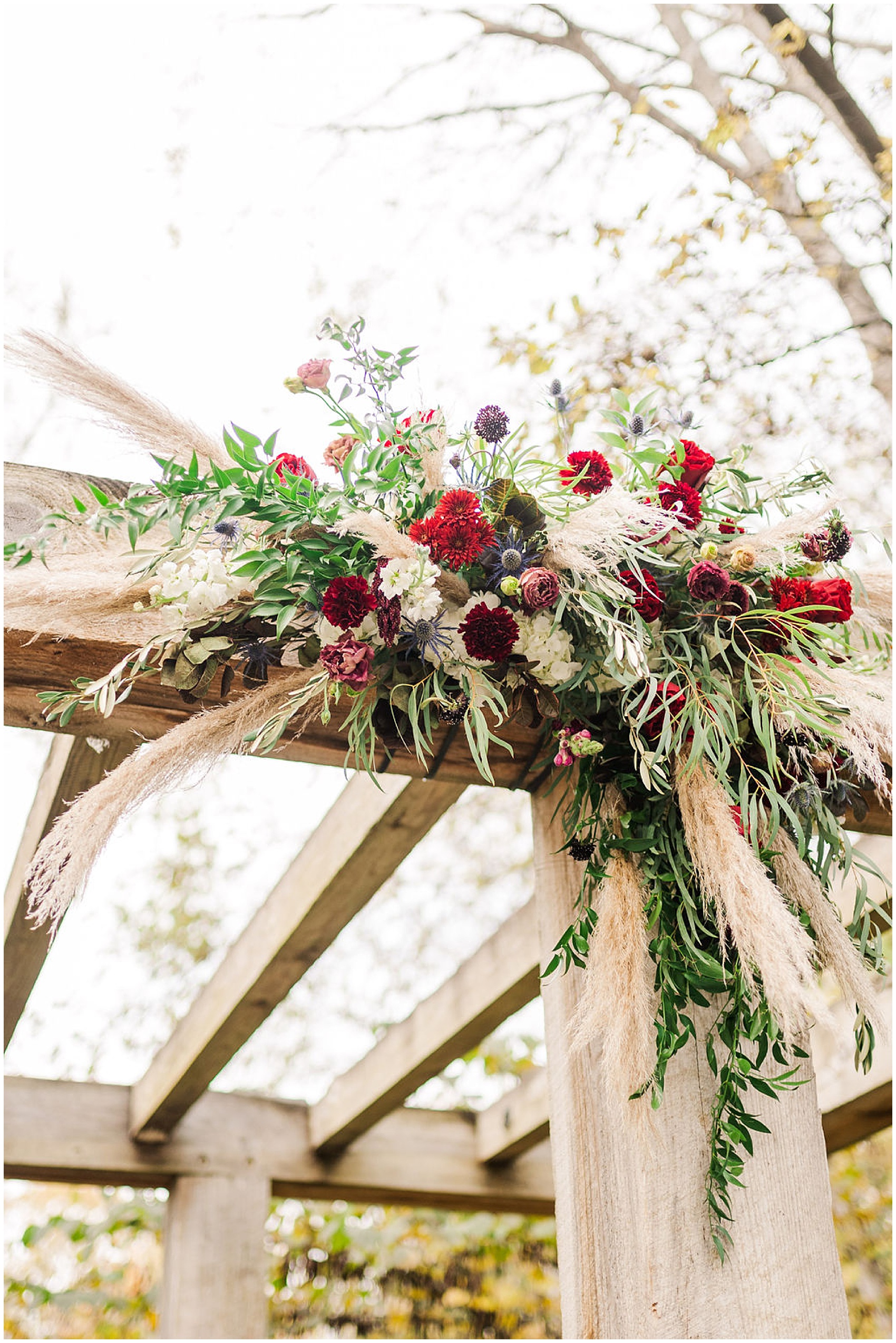 floral details for the ceremony at The Mill at Fine Creek Wedding Venue