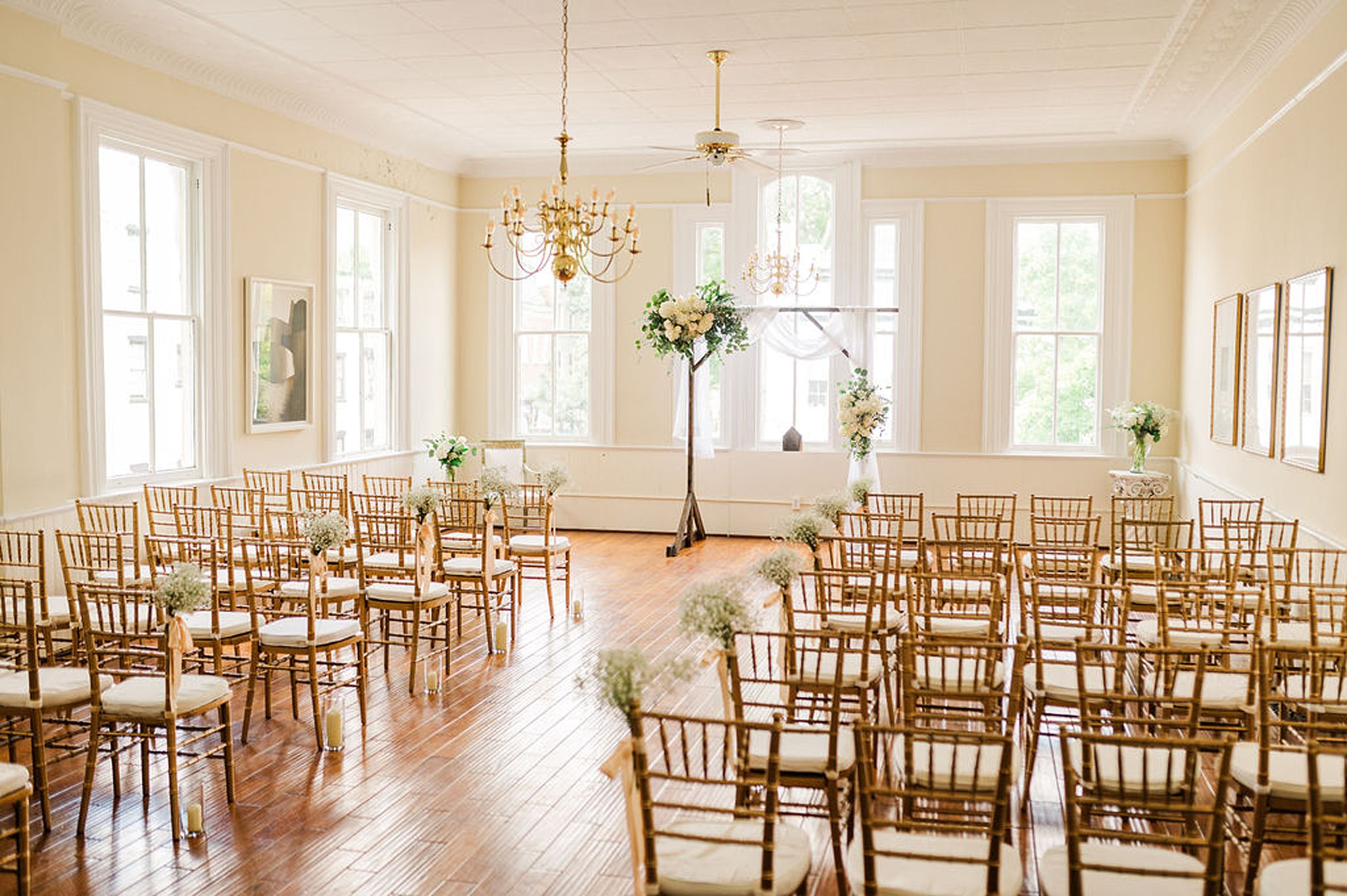 ceremony area at an old town alexandria wedding