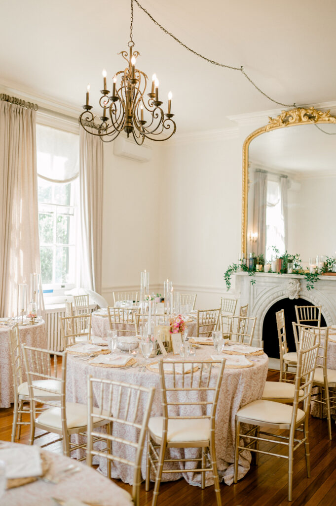 indoor wedding reception at historic estate wedding venue in Leesburg VA