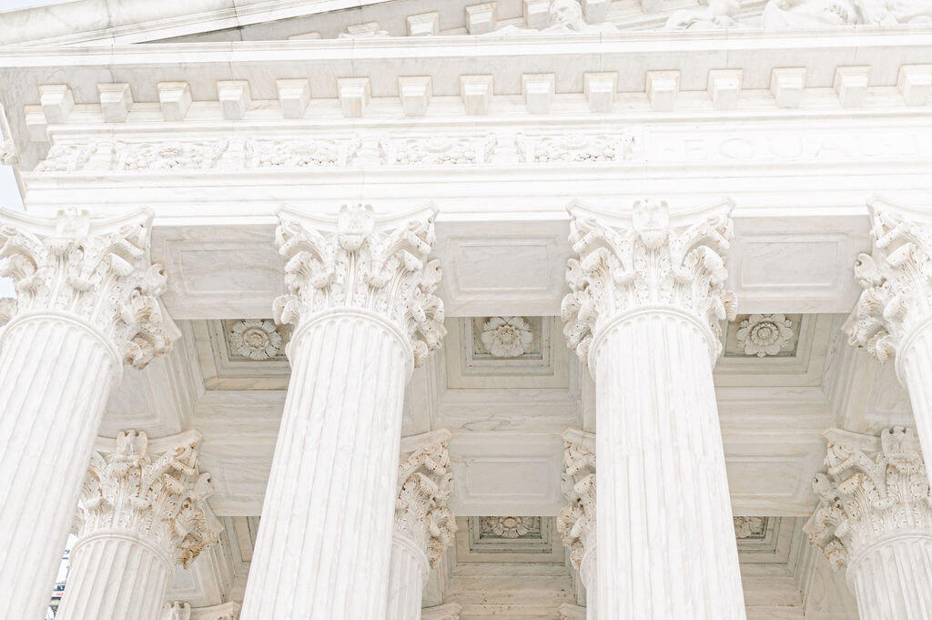 The columns of the U.S. Supreme Court.