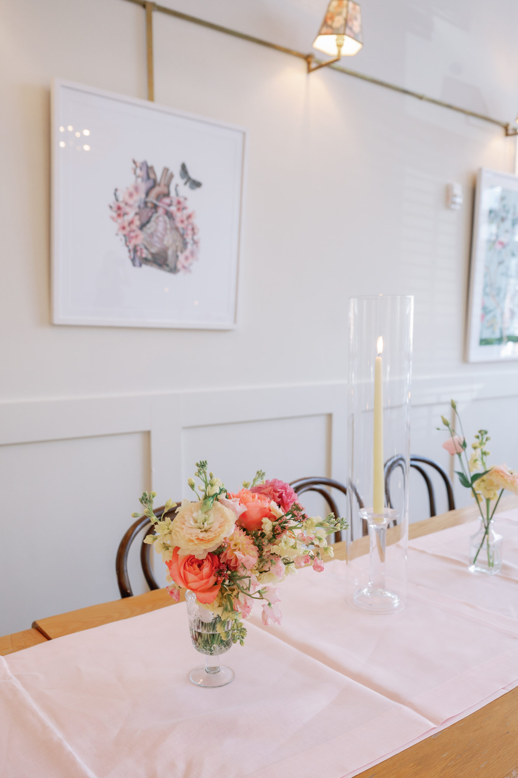 Reception Setup for a common house Richmond wedding 